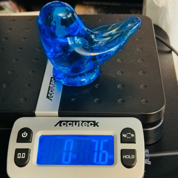 Leo Ward 1995 Vintage Blue Bird Of Happiness Art Glass Cobalt Signed 3.5x3.25 In - Picture 7 of 7